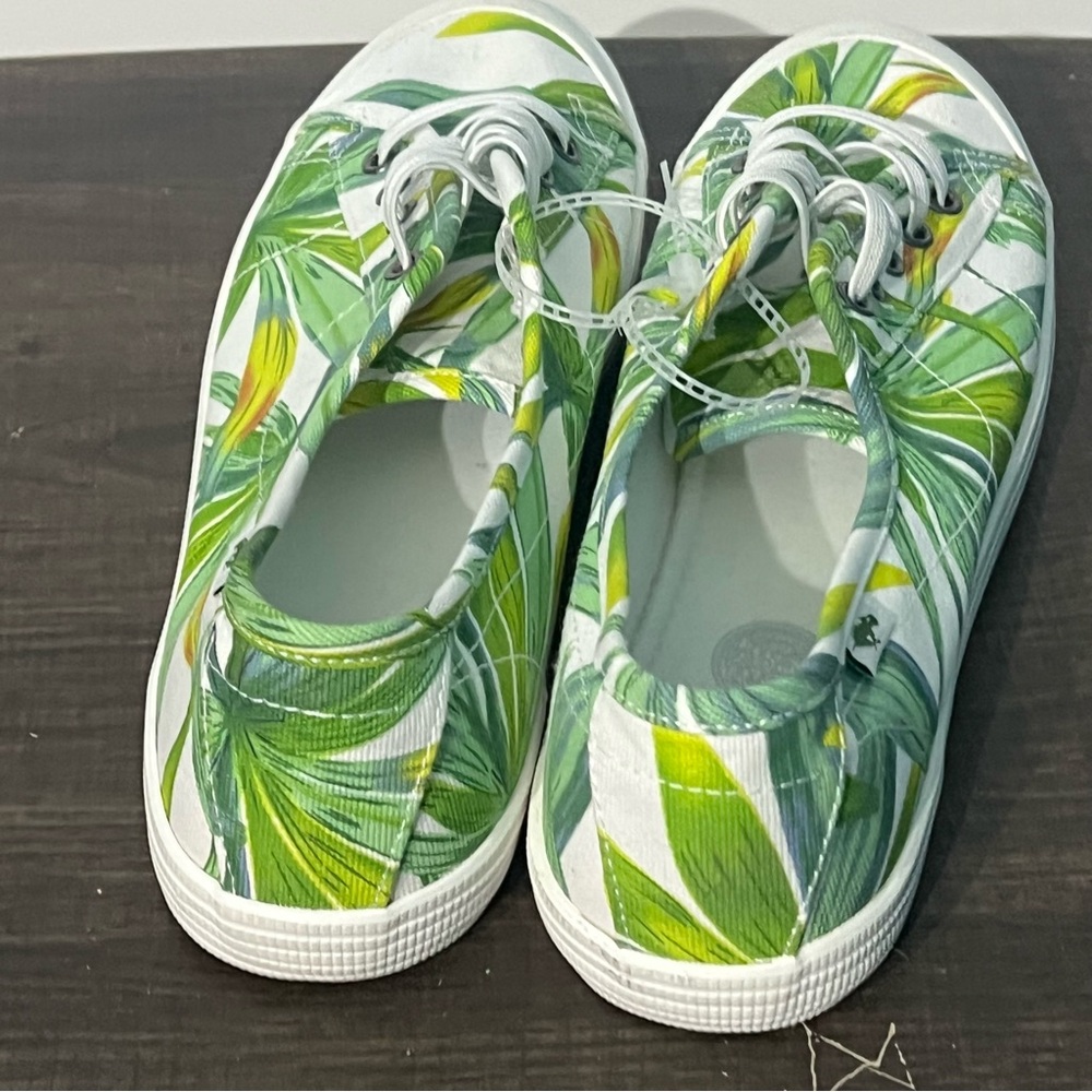 NWOT Rocket Dog Jazzin Green/White Palm Print Cotton Sneakers Size 11 - Picture 6 of 10